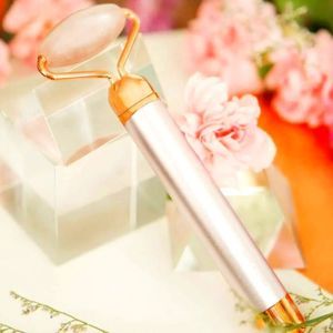 Finishing Touch Flawless Contour Vibrating Facial Roller & Massager, Rose Quartz